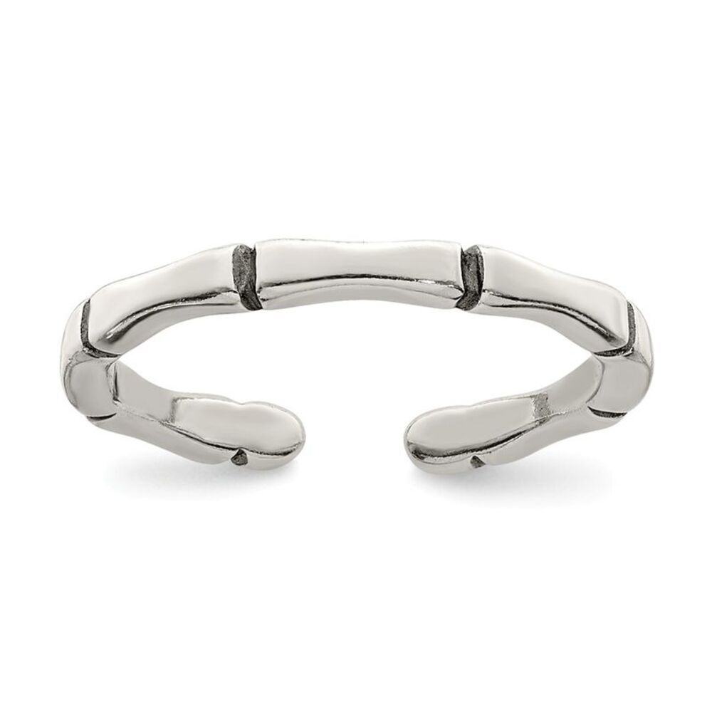 Antiqued Bamboo Shaped Toe Ring in Sterling Silver